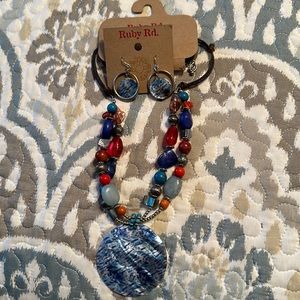 Ruby road necklace with matching earrings.